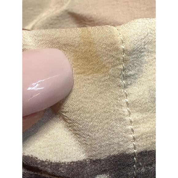 Yigal Azrouel Orange Multicolor Cold Shoulder 3/4 Sleeve Silk Blouse Top Sz 8 - Picture 7 of 8